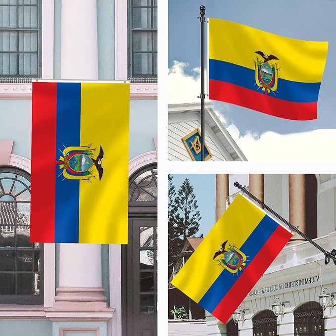 Ecuador Flag 3x5 FT Heavy Duty Ecuadorian Flag Double Stitched Vivid Color Fade Proof Outdoor Decor With Brass Grommets(Ecuador)