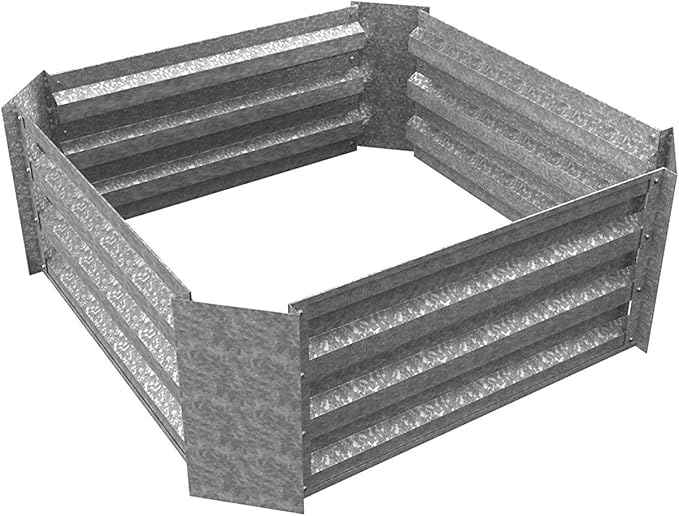 Galvanized Raised Garden Bed - 47.5” L x 35.5” W x 12” H Raised Garden Beds Outdoor Rectangle Planter Box Kit for Flowers, Vegetables, Fruits or Herbs - Raised Bed Garden Planters by Pure Garden