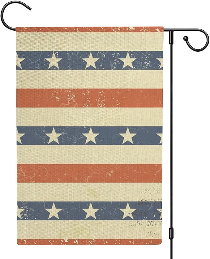 Outside Yard Flag 12X18 Inch Double Sided, Stars And Stripes Red White Blue Holiday Garden Flags For Outside Decor, House Flags Outdoor Holiday Party Decoration For Outdoor Xmas Party Decoration