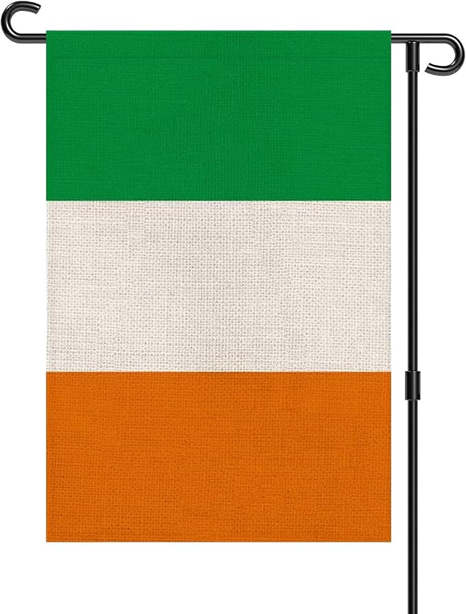 Ireland Garden Flag 12 x 18 Inch, Irish Yard Flag Double Sided Burlap Outdoor Decor for Porch, Lawn, Mailbox, National Celebrations