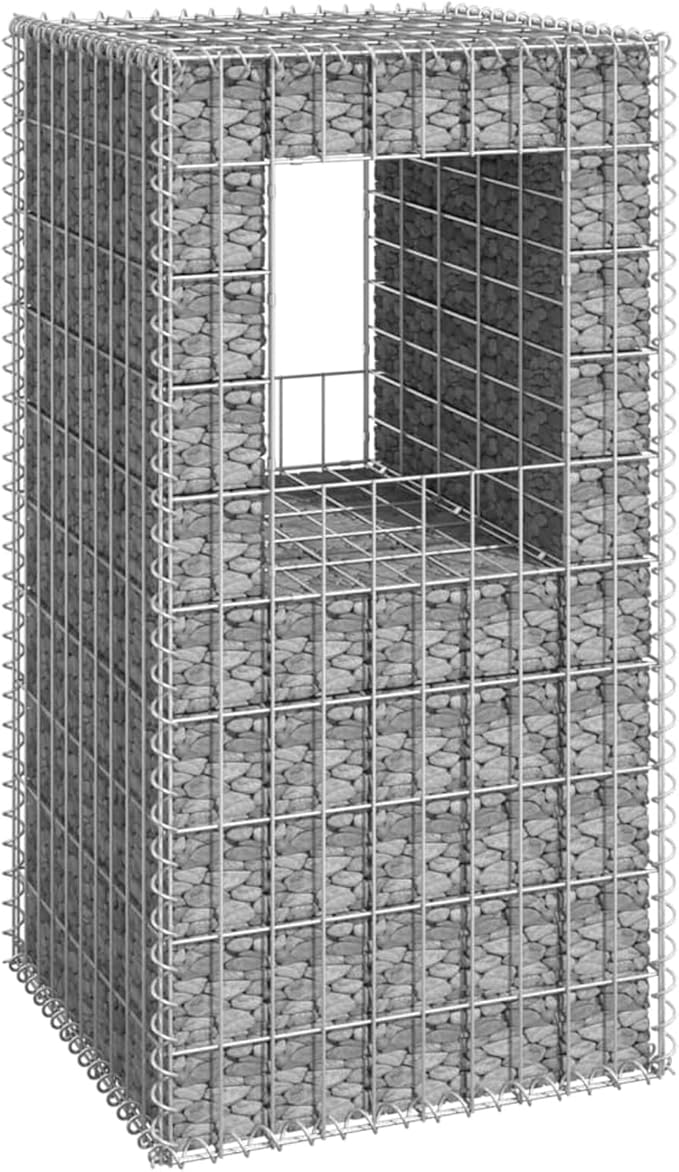 Gabion Basket Post Raised Bed Planter Gabion Wall Gabion Basket Pots Walls Flowers Stand Outdoor Grow Box Gabion Raised Bed 50x50x100 cm Iron