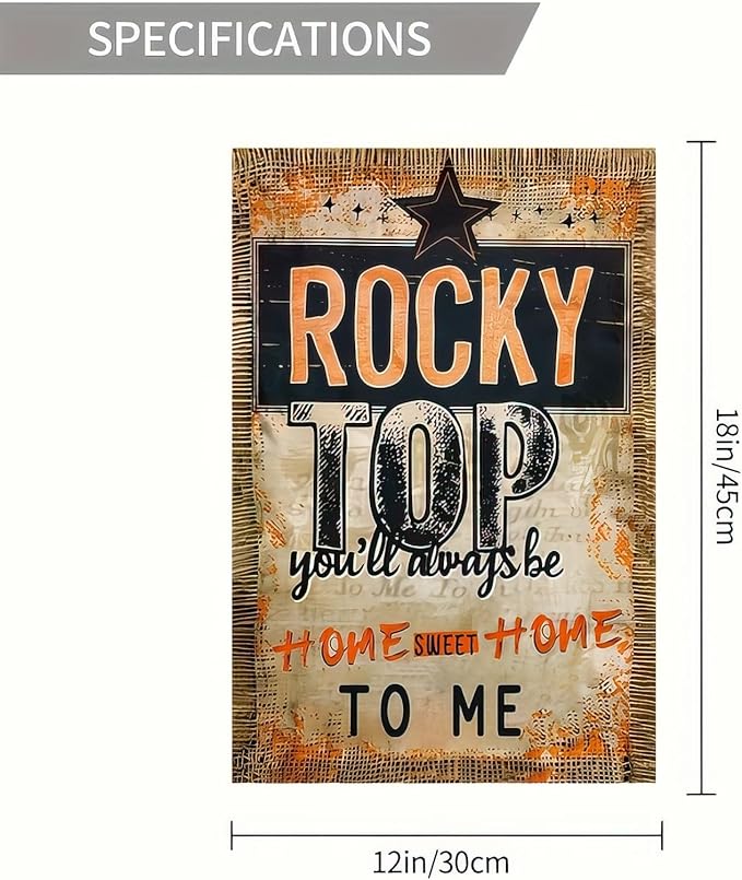 Tennessee State Garden Flag 12x18 Inch Double Sided Rocky Top Yard Flag Sweet Home Decoration for Indoor Outdoor Seasonal Porch Lawn Garden Banner