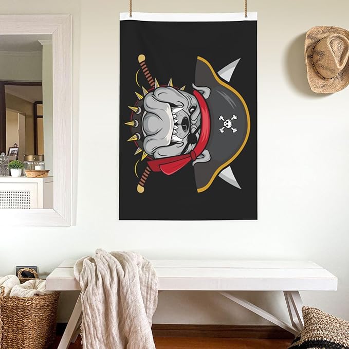 Bulldog Pirate Flag 2x3 Ft Outdoor Indoor With Grommet Dog Garden Yard Banner Decorative Sign