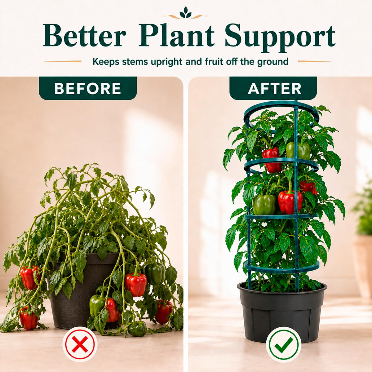 Tomato Cages Heavy Duty Garden Trellis for Raised Beds & Pots