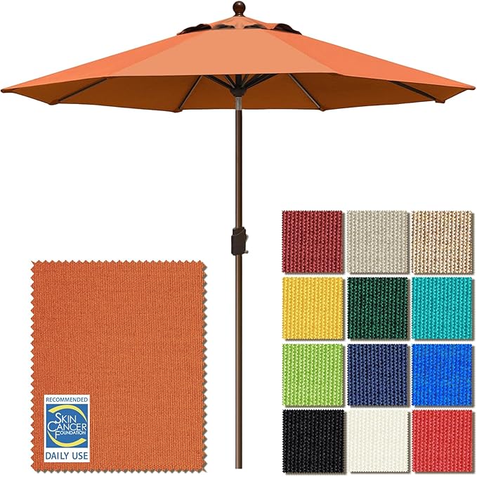 EliteShade USA 10-Year-Non-Fading 9Ft Market Umbrella Patio Umbrella Outdoor Table Umbrella with Ventilation, Rust
