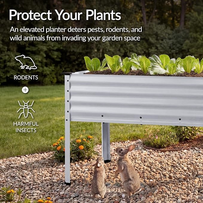 Best Choice Products 48x24x30in Galvanized Raised Garden Bed, Metal Elevated Planter Box, Vegetable Garden for Backyard, Patio, Balcony, 100% Non Toxic Materials - Moonlight Gray