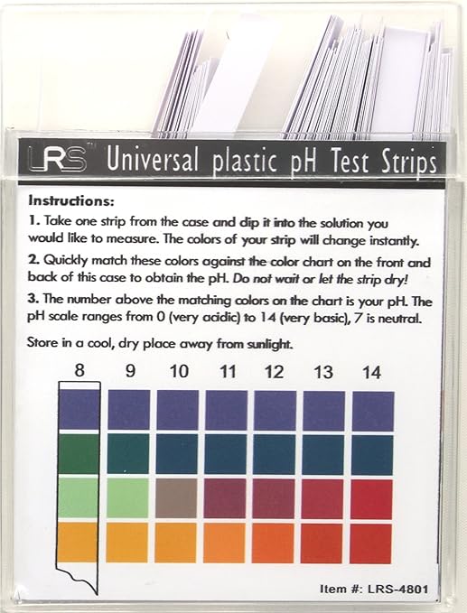 Plastic pH Test Strips, Universal Application (pH 0-14), 100 Strips | for Saliva, Soap, Urine, Food, Liquids, Water with Soil Testing, Lab Monitoring, etc.