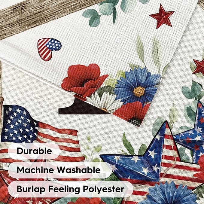 AVOIN colorlife Initial Letter B Monogram Patriotic Garden Flag 12x18 Inch Double Sided Outside, 4th of July Memorial Day Floral Family Last Name Yard Outdoor Decoration