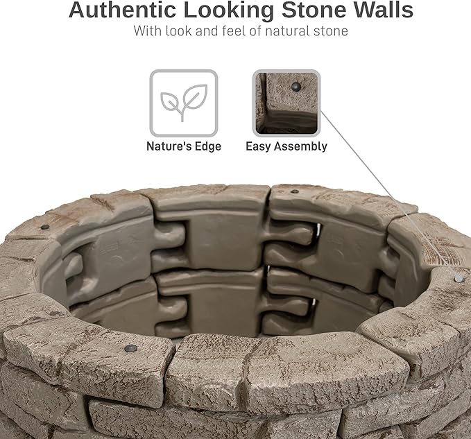 RTS Home Accents Rock Lock Landscape Edging and Border End Rock Set with 18-Inch Spike (Pack of 3)