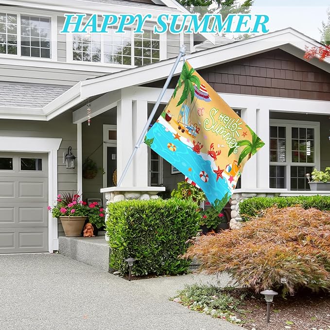 Batiyeer 4 Pcs Seasons Garden Flag for Outside Double Sided 3 x 5 ft Spring Summer Autumn Winter Holiday House Flag Banner with Grommets Photo Backdrop Outdoor Party Supplies(Stylish Style)