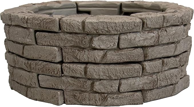 RTS Home Accents Rock Lock Raised Garden Bed Kit, 48" Round