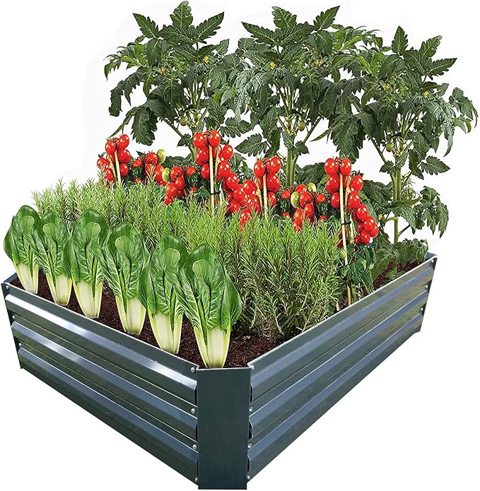 Zenport WS1203 Raised Garden Bed Kit, Gray, 47.3 X 35.4 X 11.8-Inches