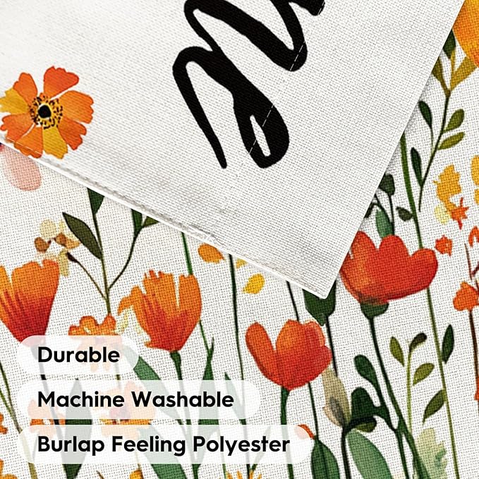 AVOIN colorlife Fall Flowers Welcome Garden Flag 12x18 Inch Double Sided, Seasonal Floral Autumn Rustic Harvest Yard Outdoor Decoration