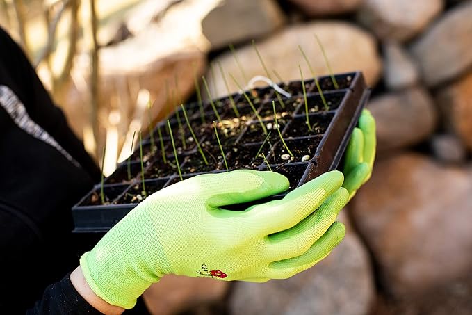 6 Pairs Women Gardening Gloves with Micro-Foam Coating - Garden Gloves Texture Grip - Working Gloves For Weeding, Digging, Raking and Pruning, Medium, Assorted color