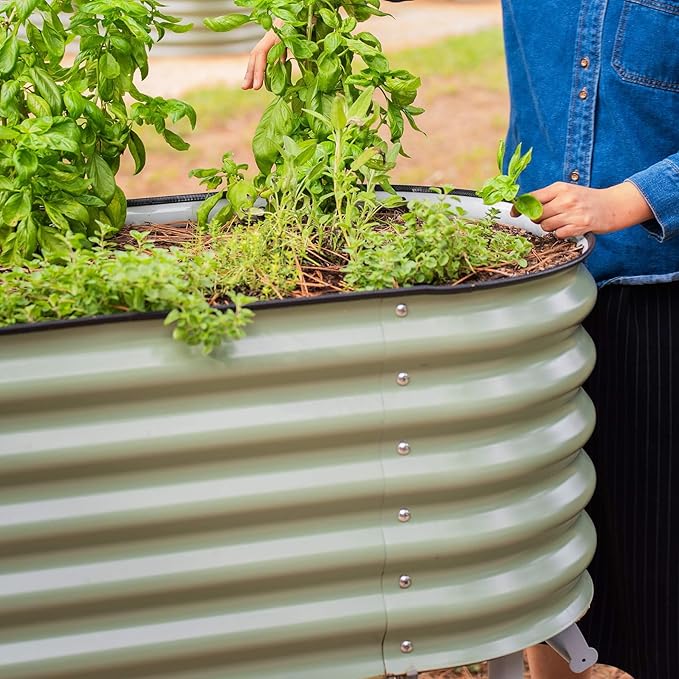 Vego garden 2' x 4' Raised Garden Bed with Legs and Wicking Cell System - S Series, Perfect for Gardening Vegetables, Herbs, & Flowers - Outdoor & Indoor Elevated Planter Box - Pearl White
