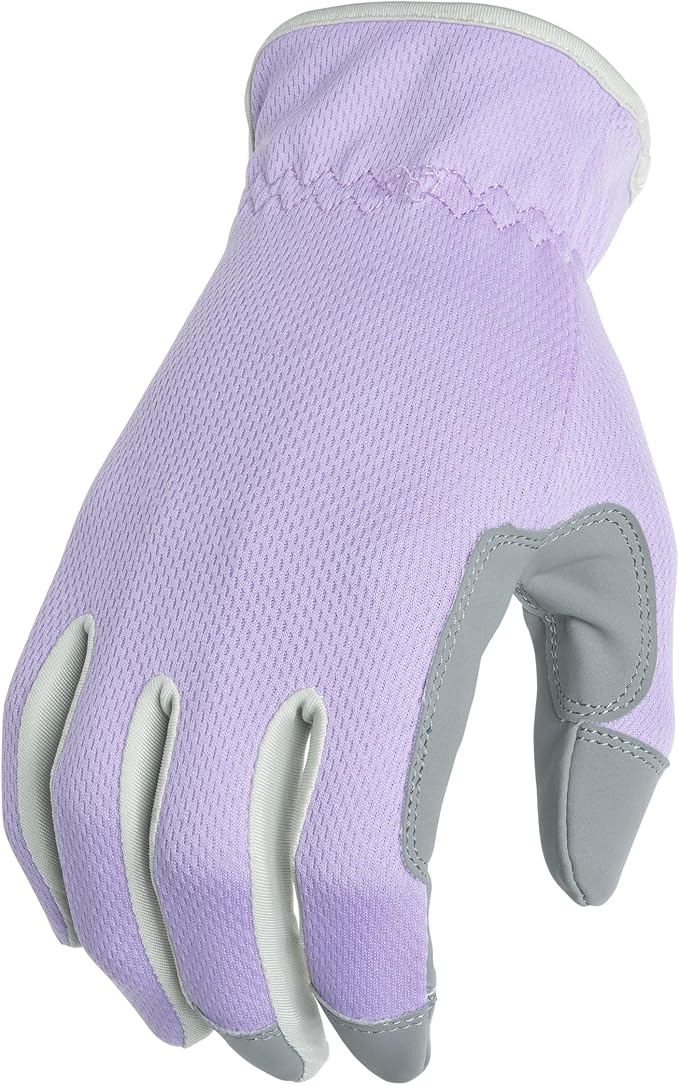 Digz Women's Small Planter Garden Gloves, Lightweight Mesh and Synthetic Leather, Touchscreen, Purple