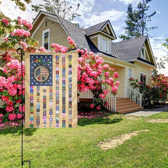 US Peace Flag 12 X 18 inch Double Side Vertical Garden Flag Indoor Outdoor Perfect Decoration
