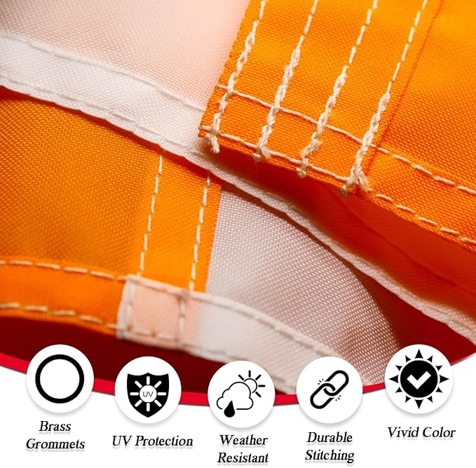 Irish Flag 3x5 Ft Tear-Shield 340D Polyester for Outdoor Large Double Sided Ireland National & Country Flag with Brass Grommets for Wall, Pole Green White Orange
