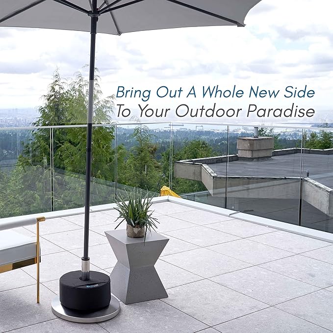 Gravipod Umbrella Base Weight | Outdoor Sand-Fillable Stabilizer for Cantilever, Offset, and Patio Umbrellas | Heavy-Duty Weather-Resistant Fabric