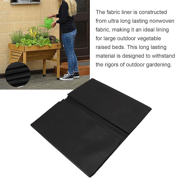 AMAKO Vegetable Raised Bed Fabric Liner Breathable Nonwoven Garden Liner for Large Raised Beds Vegetable Troughs Planters 160x210cm 63x82.7in