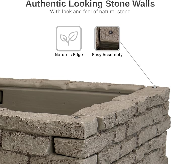 RTS Home Accents Rock Lock Raised Garden Bed Kit, 48" Square