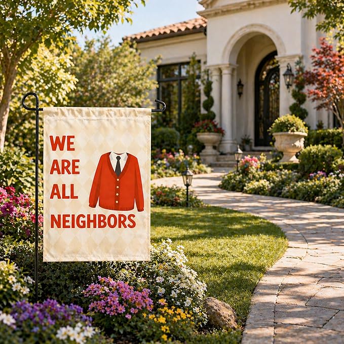 Fall Decor - We Are All Neighbors Garden Flag | Fall Thanksgiving Party Favors Supplies Decorations for Outdoor Outside - Inclusivity Diversity Love Thy Neighbor Banner for Garden Porch Patio Lawn Yard