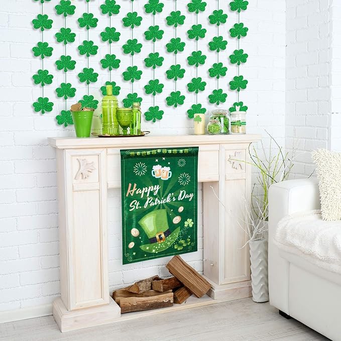 Chuangdi Happy St Patricks Day Garden Flag Spring Double Sided Saint Patty's Day Flag House Yard Shamrocks sign for Terraces Porches Yards Holiday Decor Gifts
