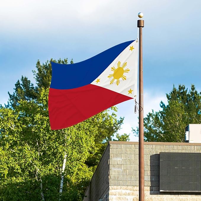 3x5 Feet Philippines Flag Outdoor Gardens Man Cave College Car Decor Double Stitched Edges Vivid Colors Polyester Fabric Filipino Philippine National Flag With 2 Brass Grommets (pk2)