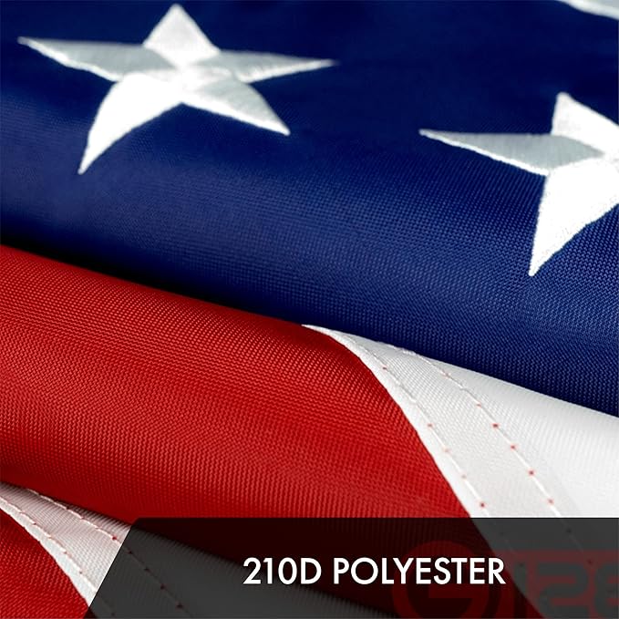 G128 American USA Flag | 2x3 Ft | ToughWeave Series Embroidered 210D Polyester | Country Flag, Embroidered Stars, Sewn Stripes, Indoor/Outdoor, Vibrant Colors, Brass Grommets