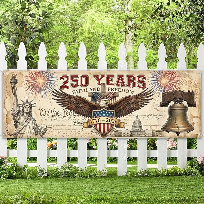 250th of America Banner Custom Family Name American Heritage Display Flag 71x24 Inches Polyester - 250 Anniversary USA Banner Outdoor Indoor