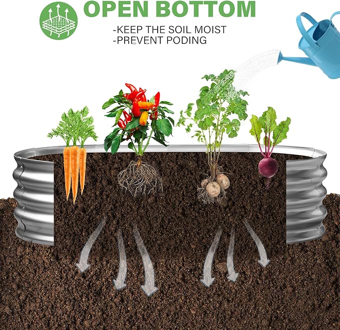 HGD Raised Garden Bed Kit, 4x2x1 ft Galvanized Planter Box Outdoor Large Metal Raised Beds for Gardening Vegetables Flower Herb (Classic Silver)