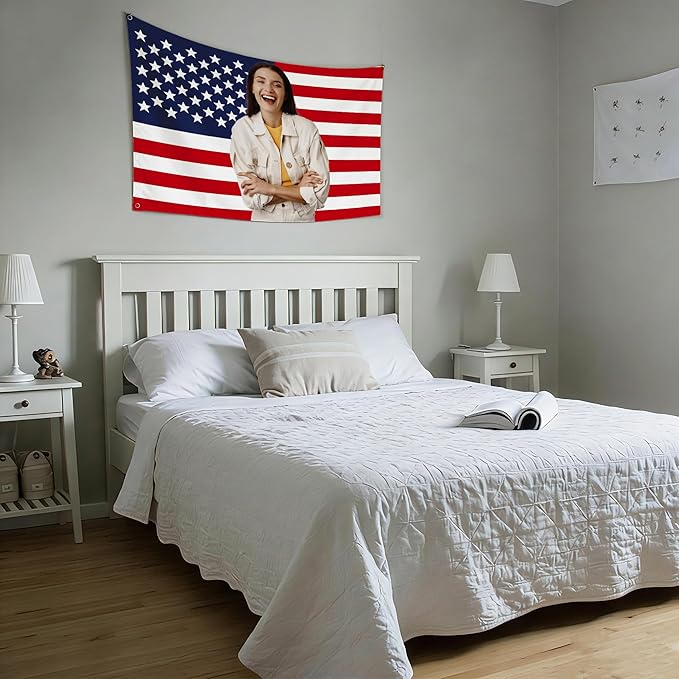 Custom Flag 3x5 Ft - Custom Pink American Flag Add Your Text/Logo/Photo, Funny Tapestry Poster for Clubs Concerts Bars University Dormitories Living Rooms Bedrooms