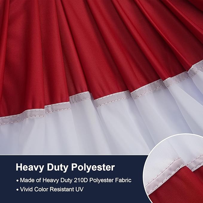 SYII Bunting Flag 2x4 Feet Outdoor (6 PCS), Embroidery Stars American US Bunting Flags with 3 Brass Grommets, Patriotic Half Fan Banner for Fourth of July Decor, 4th of july Decorations Outdoor