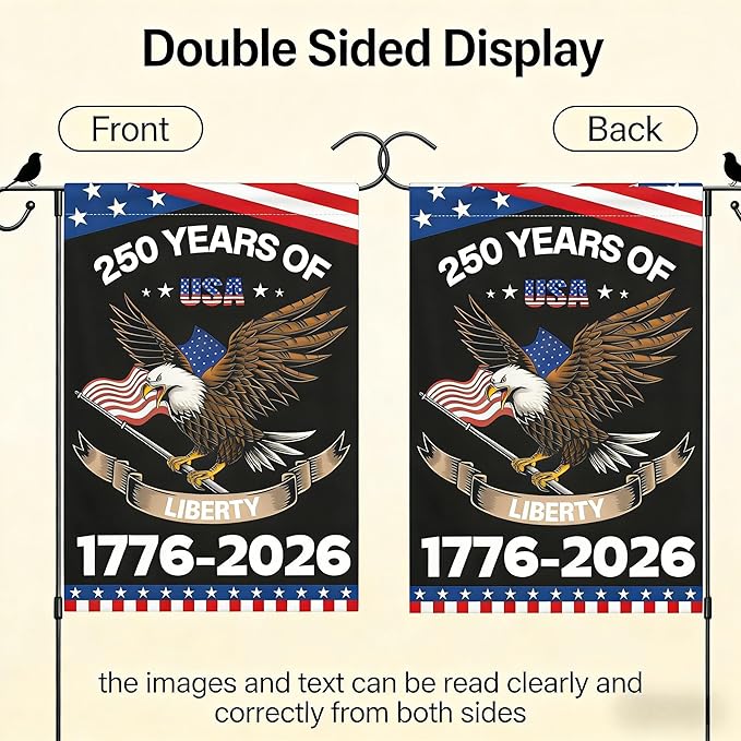 250th Anniversary USA Garden Flag 1776-2026 We the People Patriotic American Flags for Outside Double Sided 12x18 Inch 4th of July Outdoor Yard Banner Decorations
