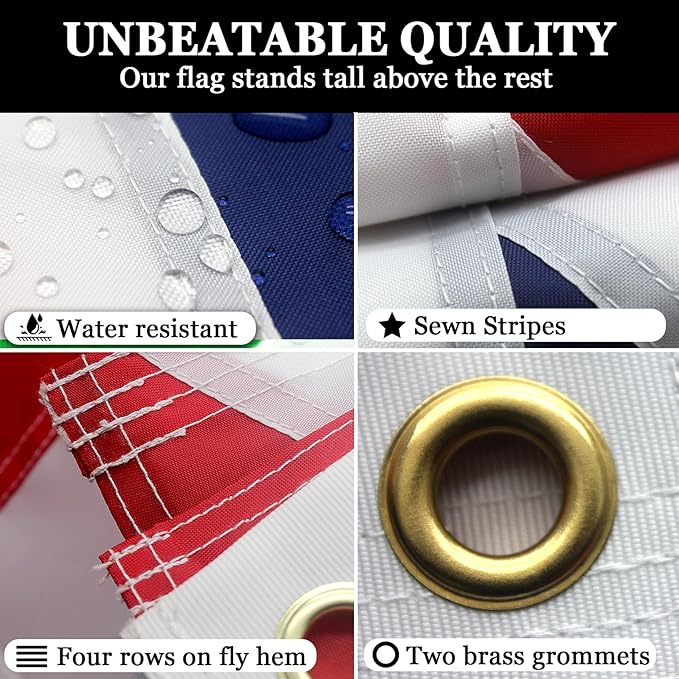 British Flag 3x5 Ft Tear-Shield 340D Polyester for Outdoor Double Sided Embroidered UK Flag National & Country Flag with Brass Grommets for Wall, Pole