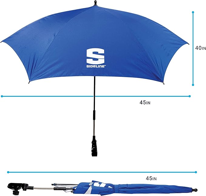 Franklin Sports All Position Umbrella with Universal Clamp SidelineBrella-TekSun Protection UPF 50+