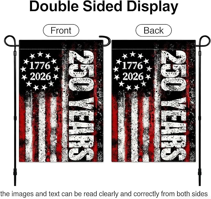 250th Anniversary USA Garden Flag 1776-2026 We the People Patriotic American Flags for Outside Double Sided 12x18 Inch 4th of July Outdoor Yard Banner Decorations