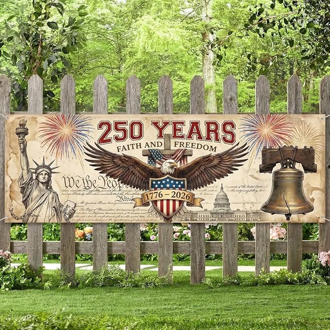 250th of America Banner Custom Family Name American Heritage Display Flag 71x24 Inches Polyester - 250 Anniversary USA Banner Outdoor Indoor