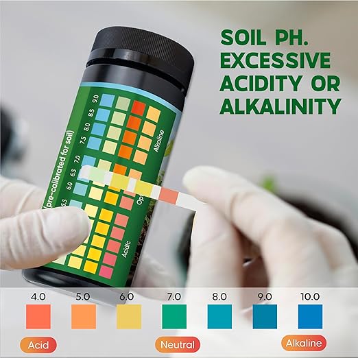 Soil pH Paper Test Kit – 100 Tester Strips (3.5-9 Range) – Use for Testing Garden Home Lawn Grass Vegetable Gardening Dirt Yard Compost Outdoor and Indoor Plants