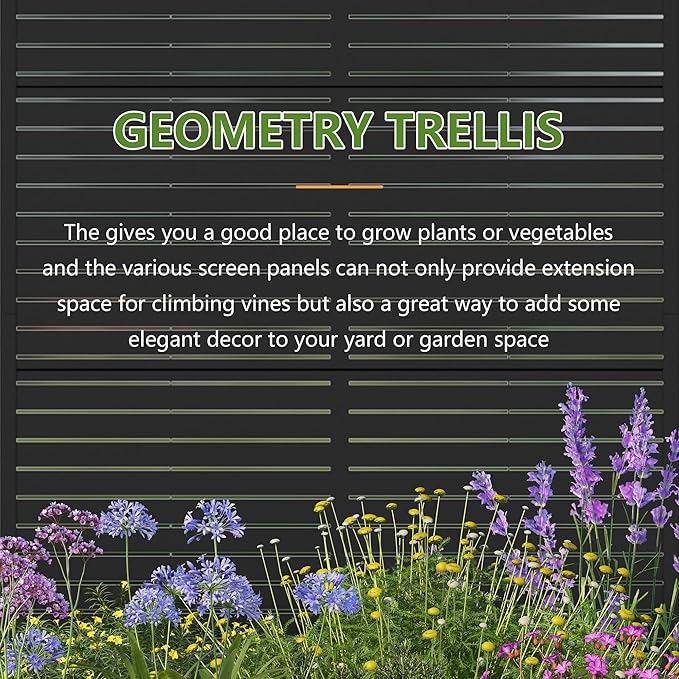 Casaphoria 72"x47" Metal Raised Garden Bed with Trellis(2 Pack), Outdoor Planter Box with Wheels & Drainage Holes for Climbing Plants, Flowers, Elevated Garden Kit with Privacy Screen, Black-Louvered