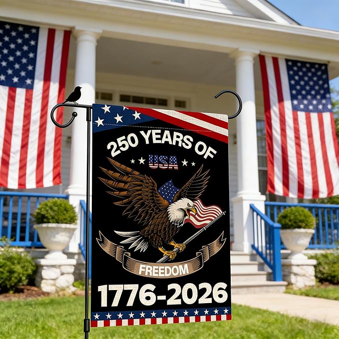 250th Anniversary USA Garden Flag 1776-2026 We the People Patriotic American Flags for Outside Double Sided 12x18 Inch 4th of July Outdoor Yard Banner Decorations