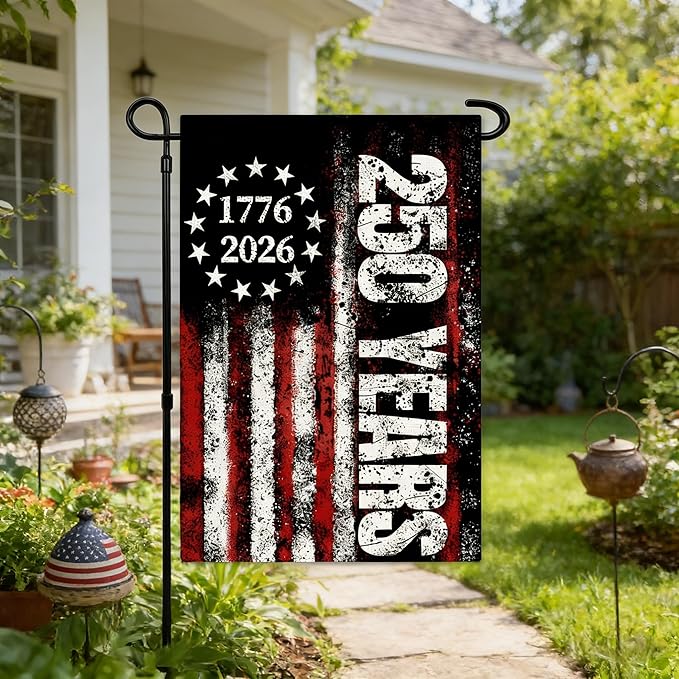 250th Anniversary USA Garden Flag 1776-2026 We the People Patriotic American Flags for Outside Double Sided 12x18 Inch 4th of July Outdoor Yard Banner Decorations
