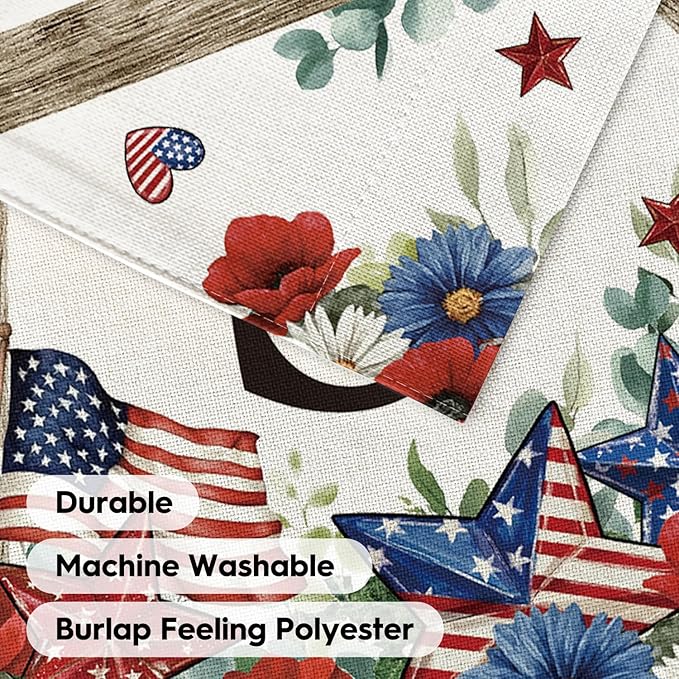 AVOIN colorlife Initial Letter S Monogram Patriotic Garden Flag 12x18 Inch Double Sided Outside, 4th of July Memorial Day Floral Family Last Name Yard Outdoor Decoration