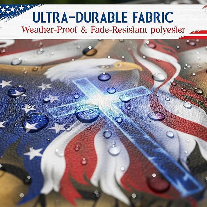 FLAGWIX American 250 Years Anniversary Patriotic Fan Flag - Polyester Double-sided Bunting Flags For Outside 1.5x3 ft - 4th of July Decorations for Home Yard Garden Decor Banner, Gifts For Men Women