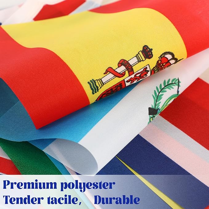 NOVWANG 100pcs Latin America Flags, 4 Set 22 Countries String Flags Spanish Speaking Country Flags Banners Bunting for Hispanic Heritage Month National Hispanic Events Sports Bars(105Ft)