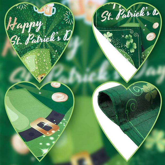Chuangdi Happy St Patricks Day Garden Flag Spring Double Sided Saint Patty's Day Flag House Yard Shamrocks sign for Terraces Porches Yards Holiday Decor Gifts