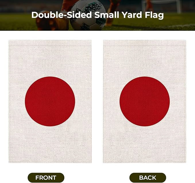 Japan Garden Flag 12 x 18 Inch, Japanese Yard Flag Double Sided Burlap Outdoor Decor for Porch, Lawn, Mailbox, National Celebrations