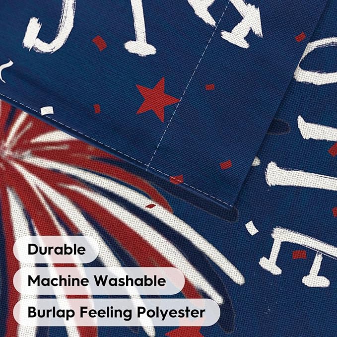 AVOIN colorlife 4th of July Patriotic Fireworks House Flag 28x40 Inch Double Sided Outside, Memorial Day Welcome Yard Outdoor Decoration