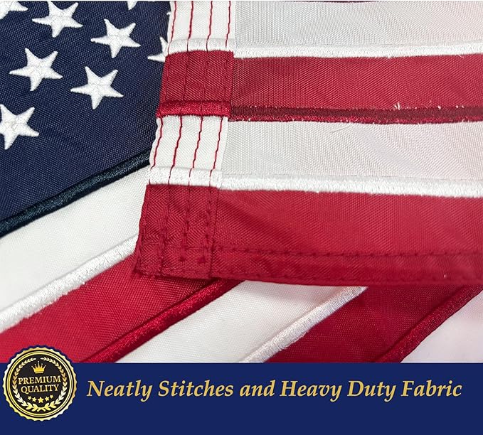 TOPFLAGS American USA Boat flag 16x24 US Flag - Heavy Duty Outdoor Unite States Flags Embroidered Stars Sewn Stripes with Brass Grommets