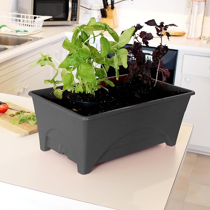 Emsco Group 2376-2-1 Start Pickin' Raised Bed Seed Starter-12 x 20"-2pk- Brown Grow Box